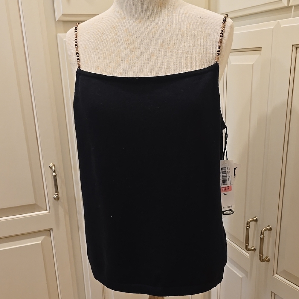 NWT Ralph Lauren Knit Shell With Wooden Beaded Straps( Removal) Size XL (12-14)